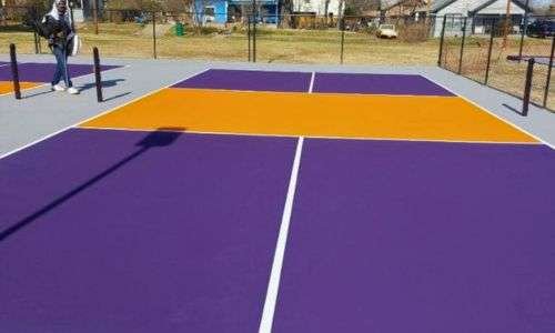 Pickleball court color before building